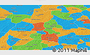 Political Panoramic Map of Mou Houn