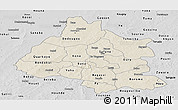 Shaded Relief Panoramic Map of Mou Houn, desaturated