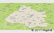 Shaded Relief Panoramic Map of Mou Houn, physical outside