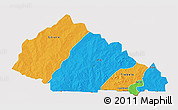 Political 3D Map of Nahouri, cropped outside