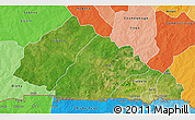 Satellite 3D Map of Nahouri, political shades outside