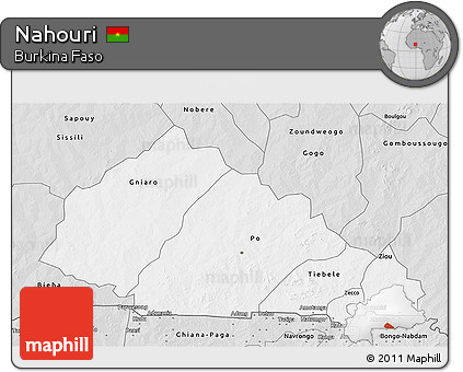Silver Style 3D Map of Nahouri