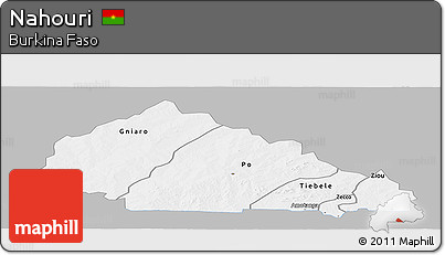 Gray Panoramic Map of Nahouri, single color outside
