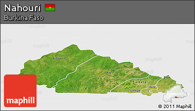 Satellite Panoramic Map of Nahouri, single color outside
