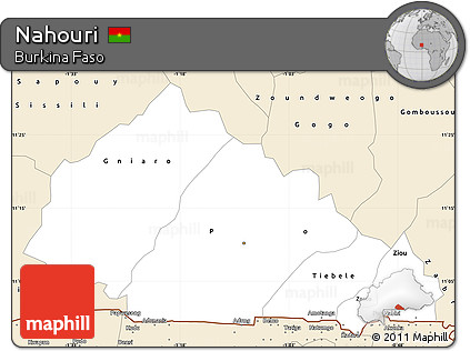 Classic Style Simple Map of Nahouri
