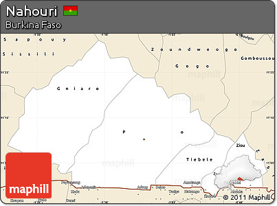 Classic Style Simple Map of Nahouri