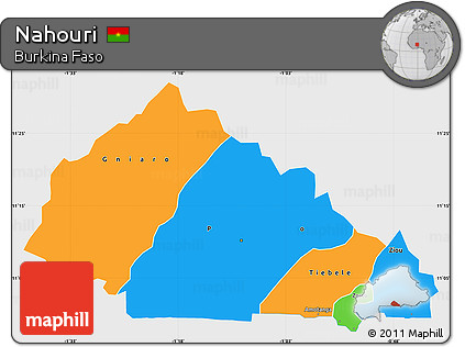 Political Simple Map of Nahouri, single color outside