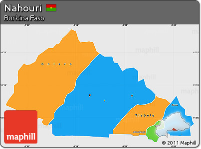 Political Simple Map of Nahouri, single color outside