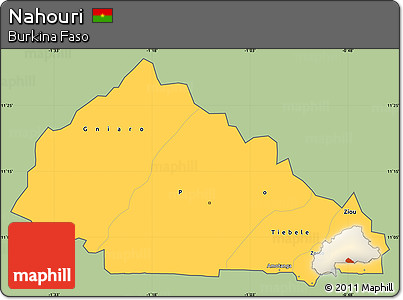 Savanna Style Simple Map of Nahouri, cropped outside
