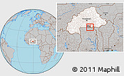 Gray Location Map of Zecco, highlighted country, highlighted parent region
