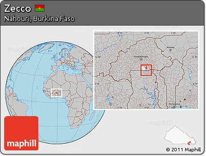 Gray Location Map of Zecco, highlighted parent region