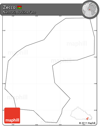 Blank Simple Map of Zecco, cropped outside