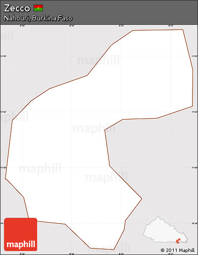 Classic Style Simple Map of Zecco, cropped outside