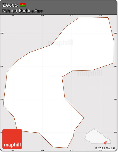 Classic Style Simple Map of Zecco, cropped outside