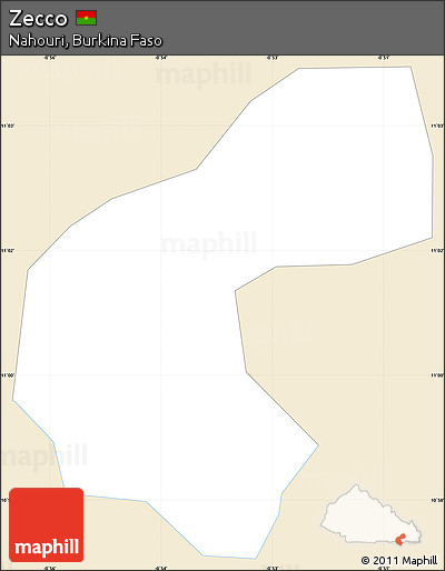 Classic Style Simple Map of Zecco, single color outside
