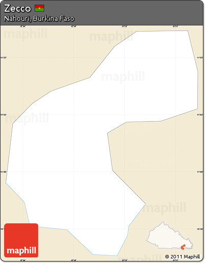 Classic Style Simple Map of Zecco, single color outside