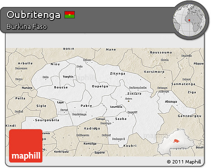 Classic Style 3D Map of Oubritenga