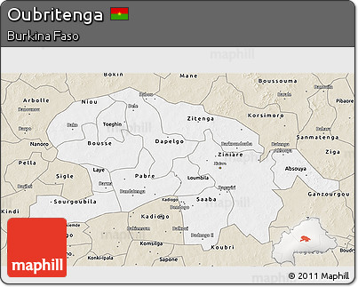 Classic Style 3D Map of Oubritenga