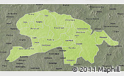 Physical 3D Map of Oubritenga, darken, semi-desaturated