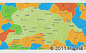 Physical 3D Map of Oubritenga, political outside