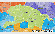 Physical 3D Map of Oubritenga, political shades outside