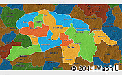 Political 3D Map of Oubritenga, darken