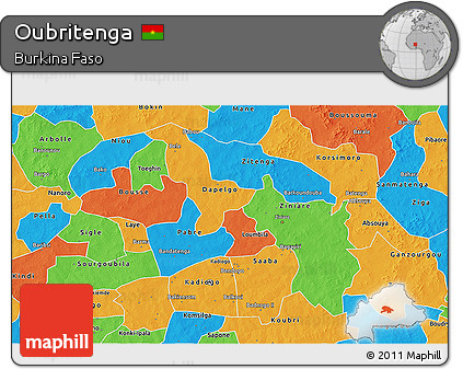 Political 3D Map of Oubritenga