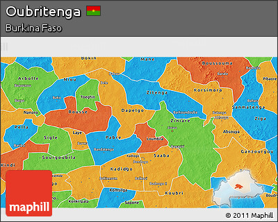 Political 3D Map of Oubritenga