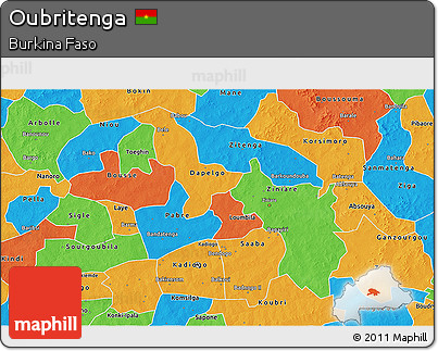 Political 3D Map of Oubritenga