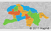 Political 3D Map of Oubritenga, lighten, desaturated