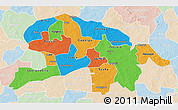 Political 3D Map of Oubritenga, lighten