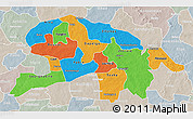 Political 3D Map of Oubritenga, lighten, semi-desaturated