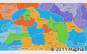 Political 3D Map of Oubritenga, political shades outside