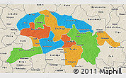 Political 3D Map of Oubritenga, shaded relief outside