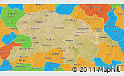 Satellite 3D Map of Oubritenga, political outside