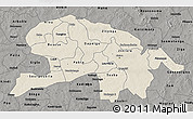 Shaded Relief 3D Map of Oubritenga, darken, semi-desaturated