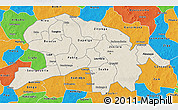 Shaded Relief 3D Map of Oubritenga, political outside