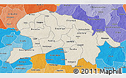 Shaded Relief 3D Map of Oubritenga, political shades outside