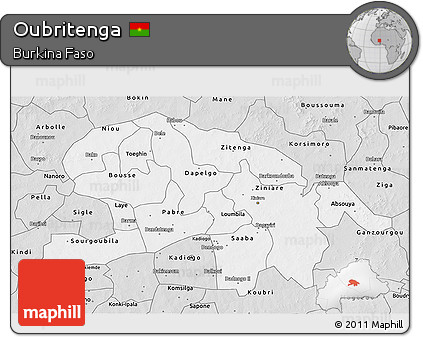 Silver Style 3D Map of Oubritenga