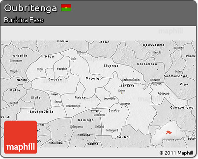 Silver Style 3D Map of Oubritenga