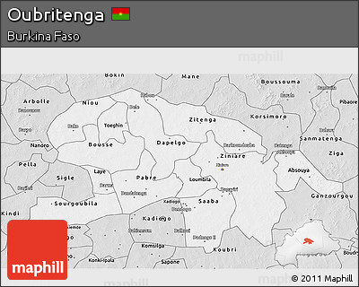 Silver Style 3D Map of Oubritenga