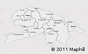 Silver Style 3D Map of Oubritenga, single color outside