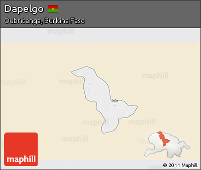 Classic Style 3D Map of Dapelgo, single color outside