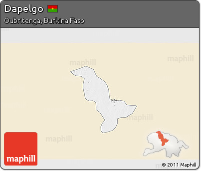Classic Style 3D Map of Dapelgo, single color outside