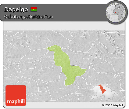 Physical 3D Map of Dapelgo, lighten, desaturated