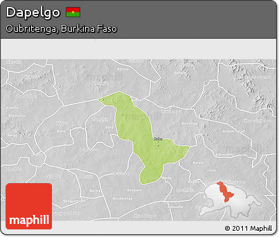 Physical 3D Map of Dapelgo, lighten, desaturated