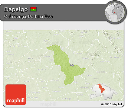 Physical 3D Map of Dapelgo, lighten