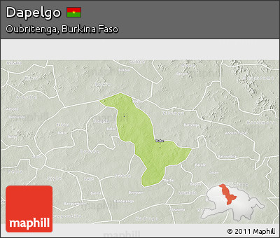 Physical 3D Map of Dapelgo, lighten, semi-desaturated