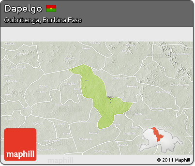 Physical 3D Map of Dapelgo, lighten, semi-desaturated