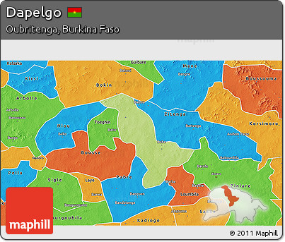 Physical 3D Map of Dapelgo, political outside